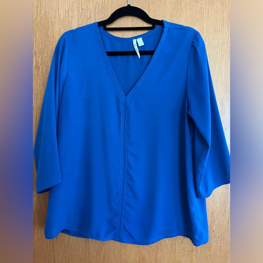 Royal Blue Miami v neck top